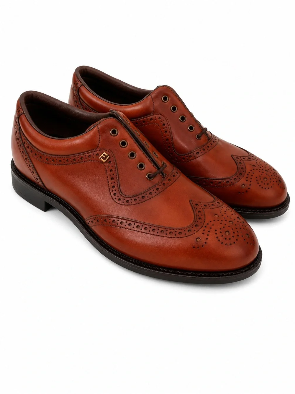 FootJoy Classics Golf Shoes | Calfskin Leather Cognac Wingtip | Men’s Size 10D